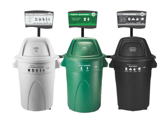 PUNTO ECOLOGICO DE 3 PUESTOS TARRO TAPA CUPULA